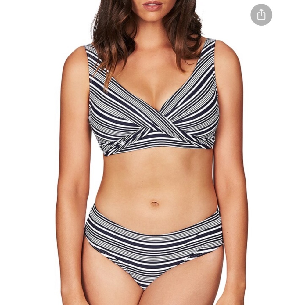 Sea Level Tulum Stripe Cross Front Bikini Top